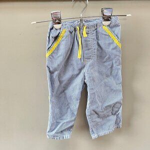 Baby Boden Blue and White Striped‎ Pants- Size 18-24m